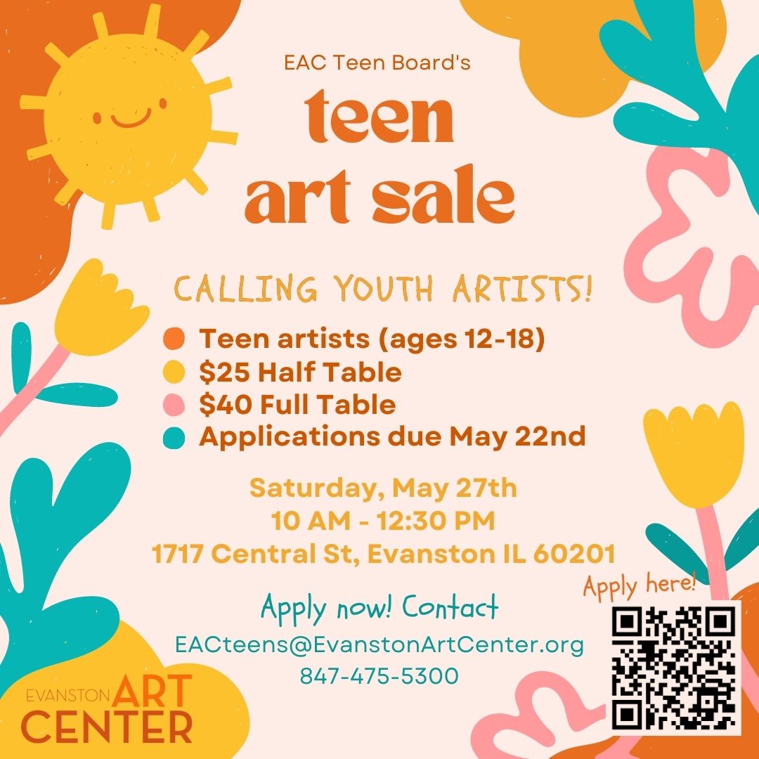 fun, pastel graphic advertising Teen Art Sale