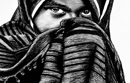 Artwork Pictured: John Wangendo, "Omo Valley Boy, Ethiopia" (detail)