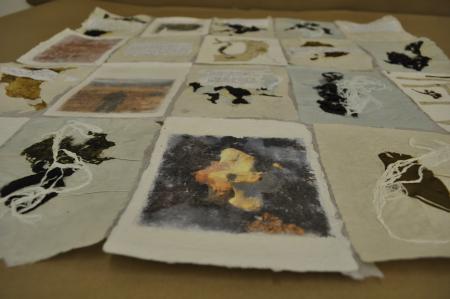 several prints on a table