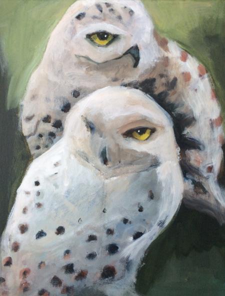 painting of two owls
