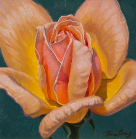 painting of a yellow and orange flower