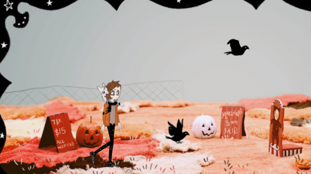 digital drawing of a landscape with a person and a bird